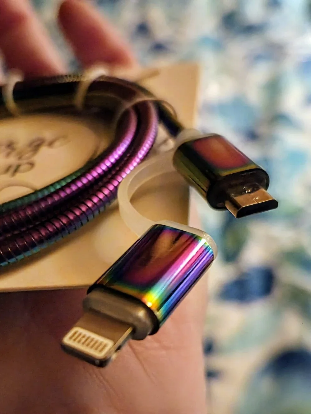 🌈 Metallic Rainbow 3' Fast Charging Cable w/ Dual Adapters!